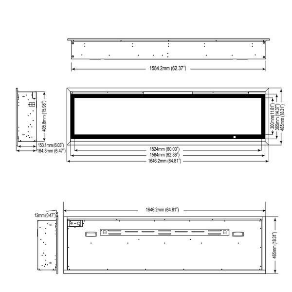 60 inch Linear Electric Fireplace