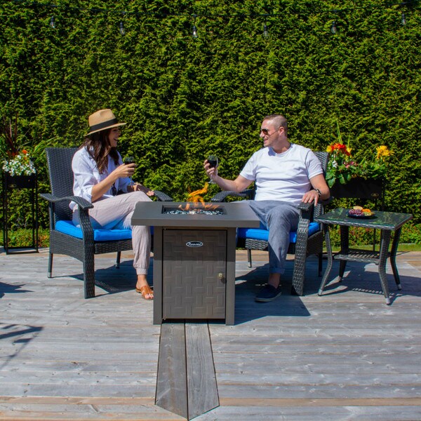 Paramount square gas firepit table