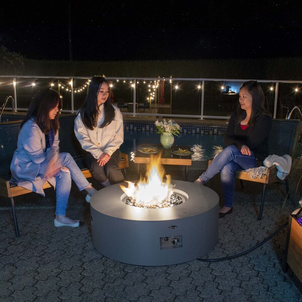 Propane natural gas firepit table