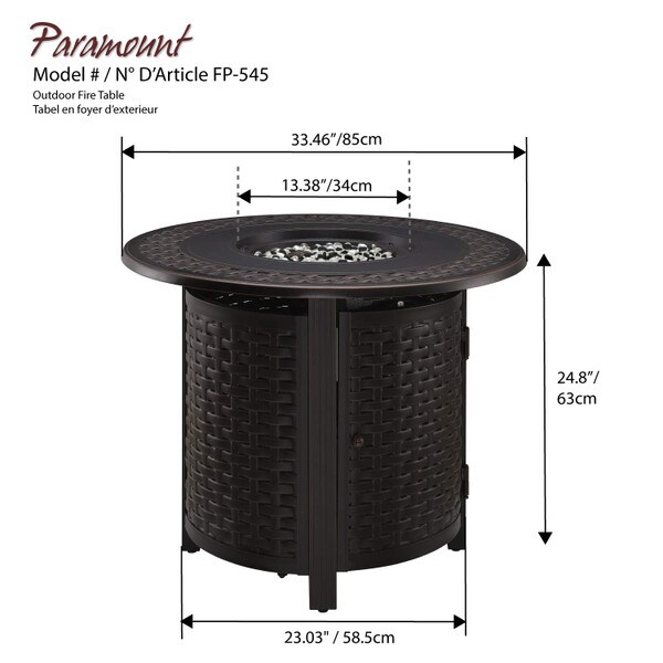 Paramount Gas Convertible Firepit