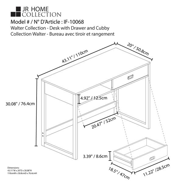 Walter Desk with Drawer with cubby