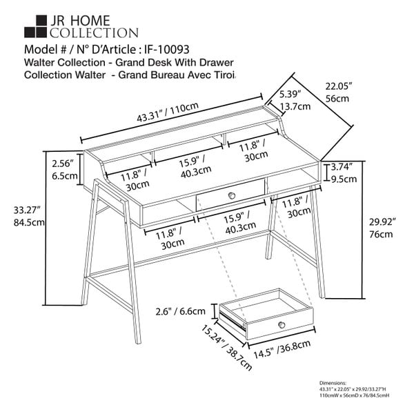 Walter Collection Desk with drawer