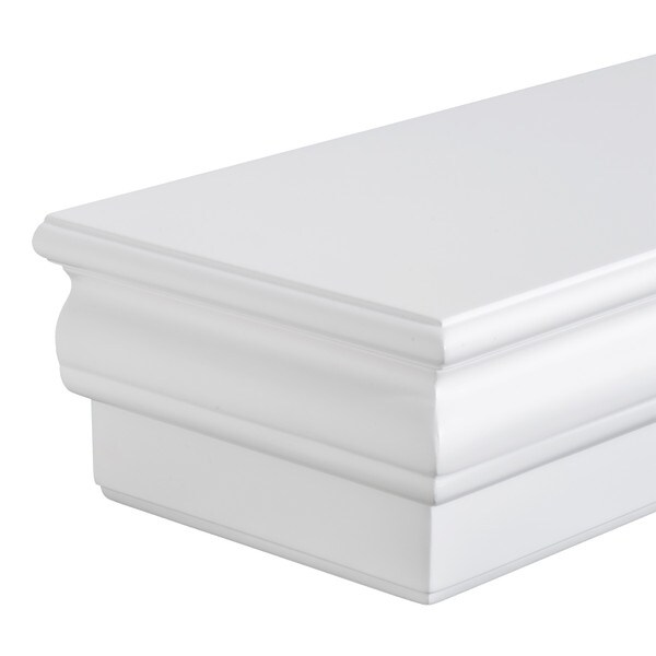 White 45 inch mantel shelf