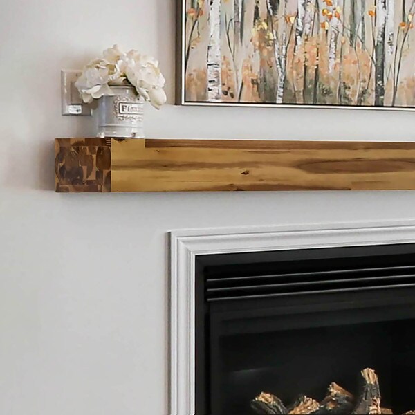 45 inch Acacia Wood Mantel Gloss