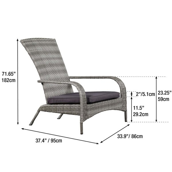 Light grey wicker muskoka chair