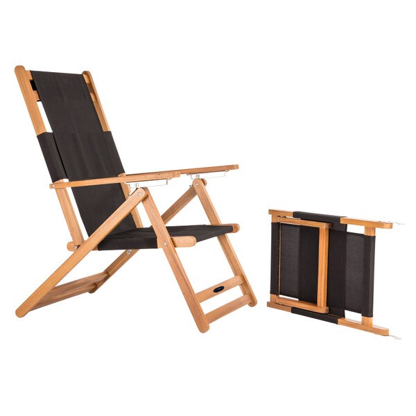 Black folding beach chair