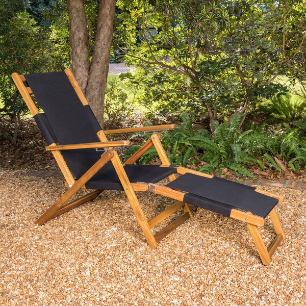 Black folding beach chair