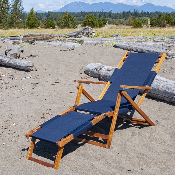 Blue folding pool chair