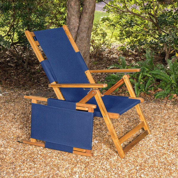 Blue folding beach chair