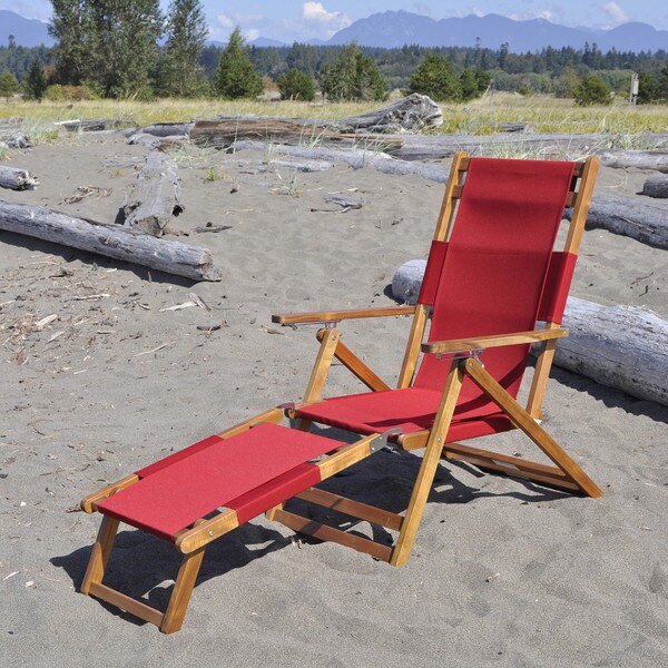 Red folding beach chair