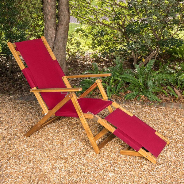 Red folding beach chair