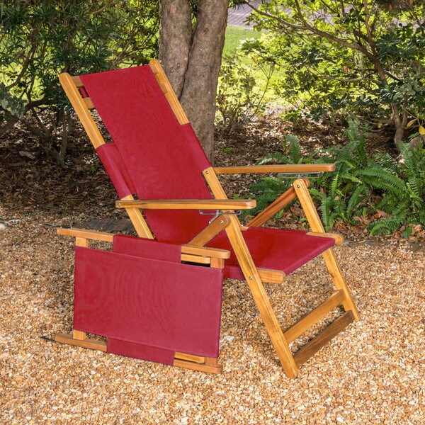 Red folding beach chair