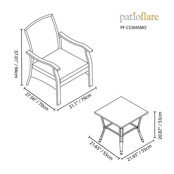 Patioflare Whylie Wicker Chat Set