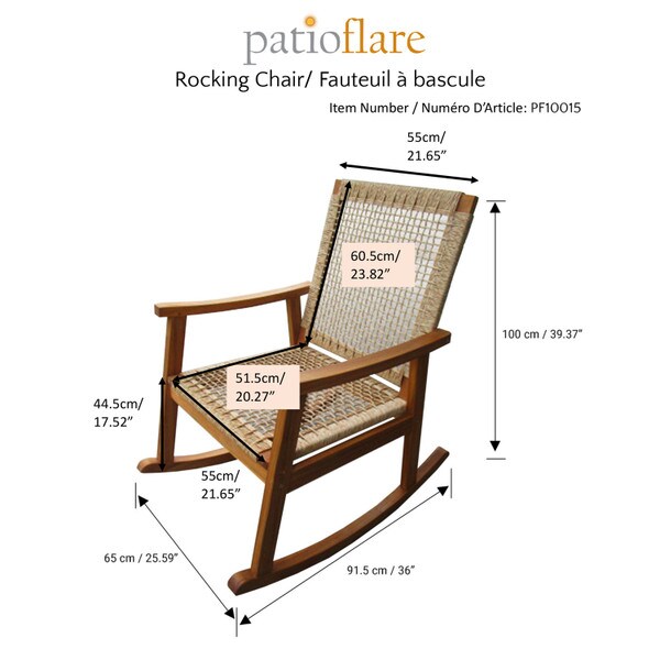 Eurochord Wooden Rocking Chair