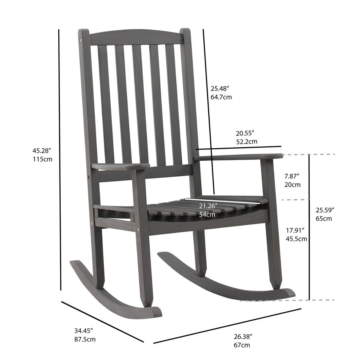 Acacia Wood Patio Rocking Chair