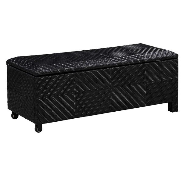 wicker patio deck box