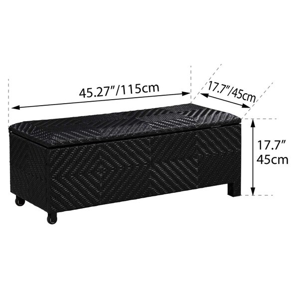 wicker patio deck box