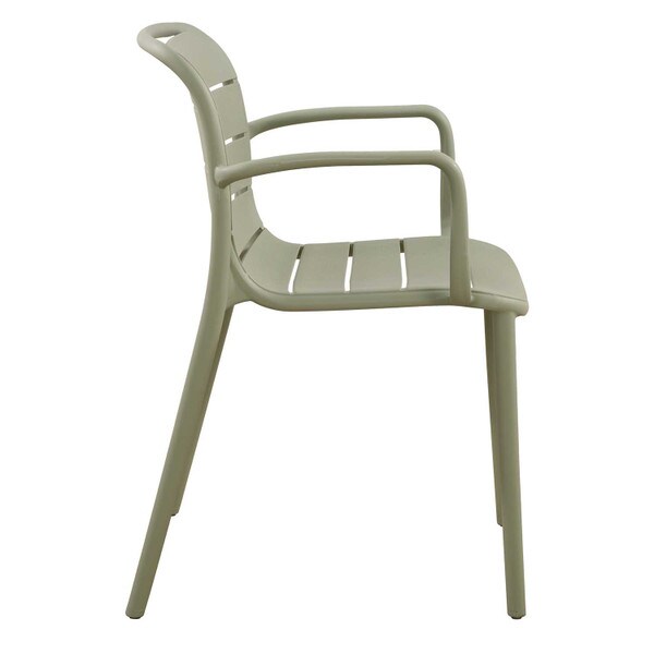 Green patio stacking chairs