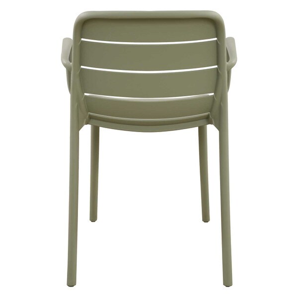Green patio stacking chairs