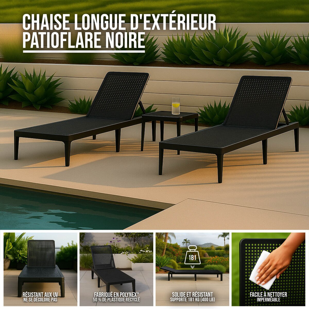 Black Pool lounger