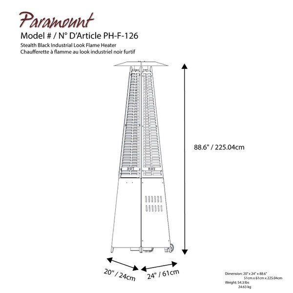 Propane gas flame patio heater