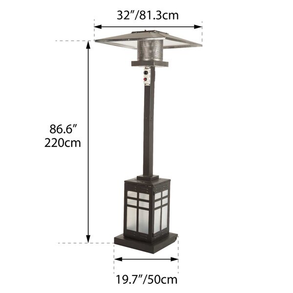 Illuminated propanegas patio heater