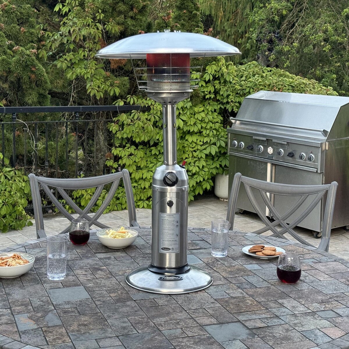 Stainless steel table top heater