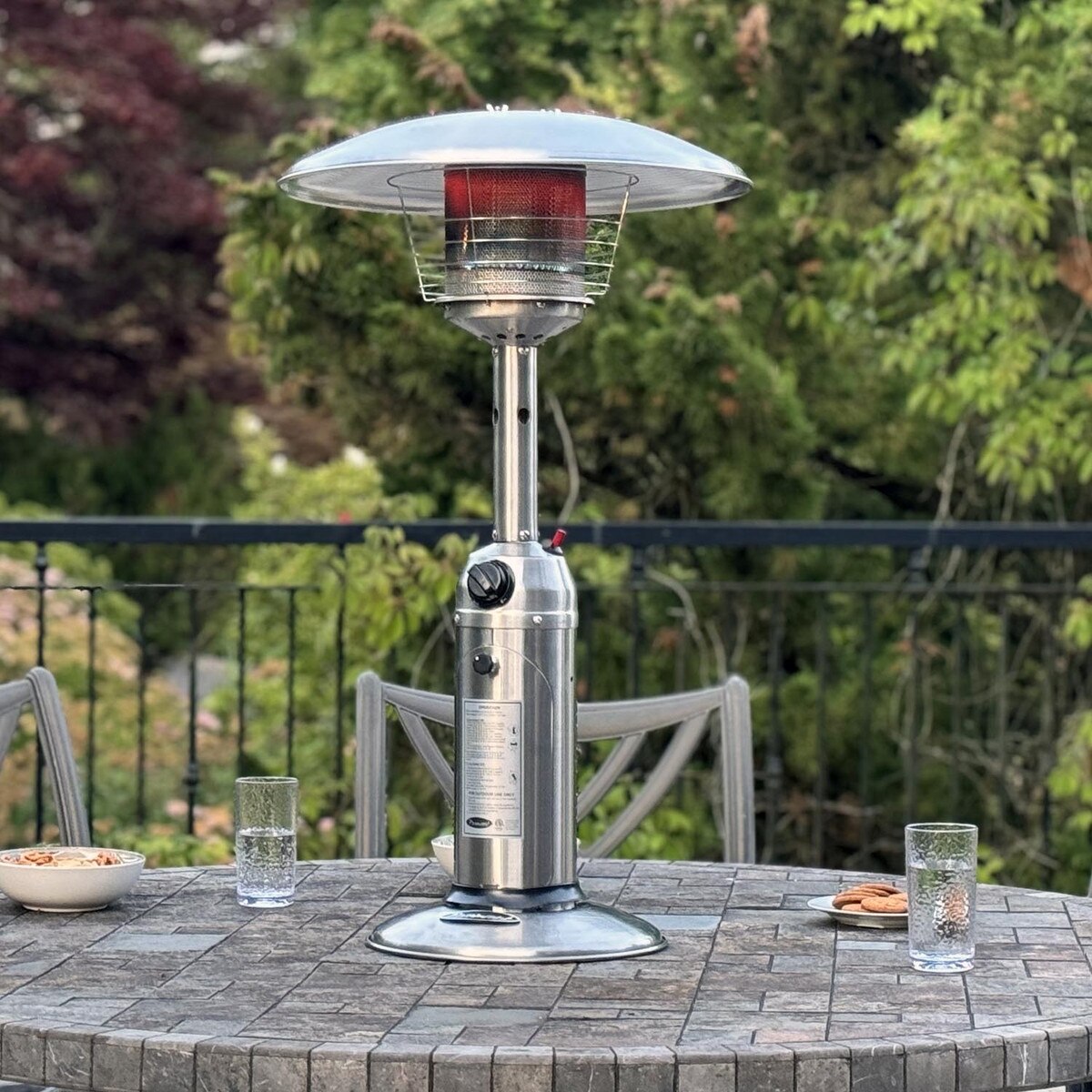 Stainless steel table top heater