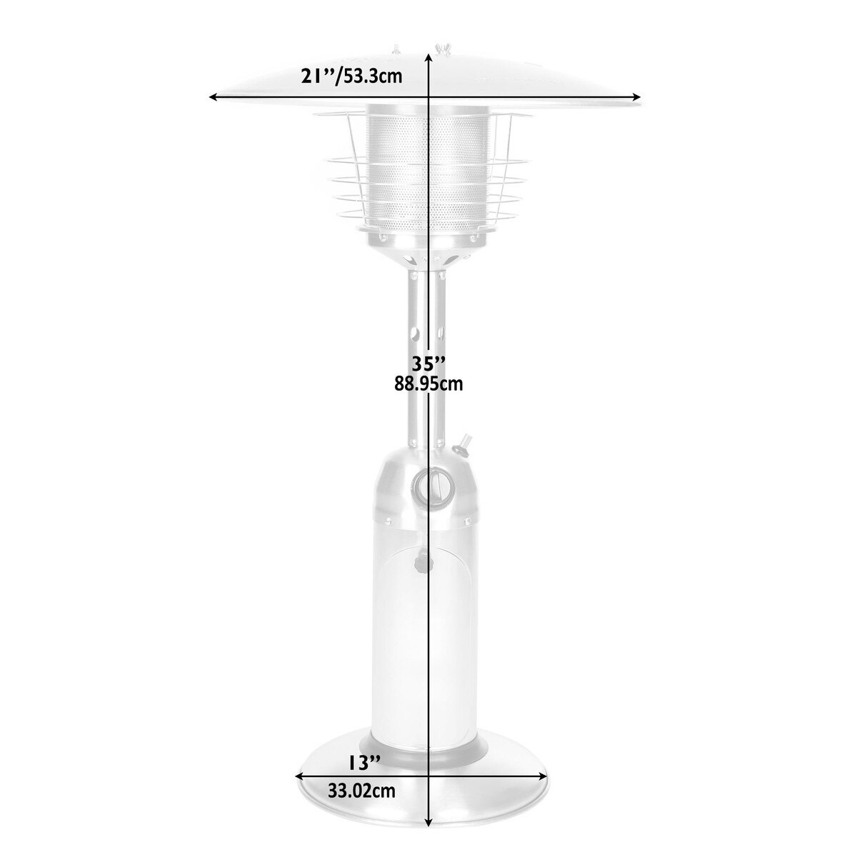 Stainless steel table top heater