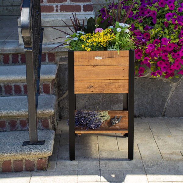 Grapevine Rectangular Wood planter