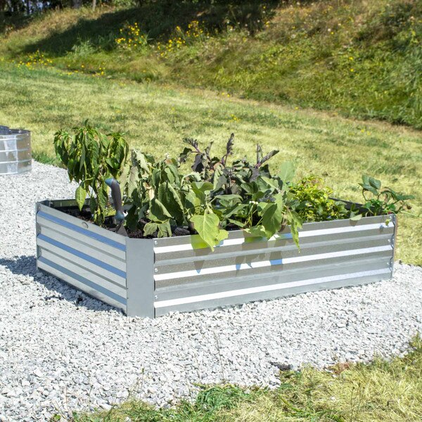 Jardinière Surélevée Sur Pieds En Acier Galvanisé - Potager 100,5x40,5x90 Cm Pour Légumes, Herbes Et Fleurs