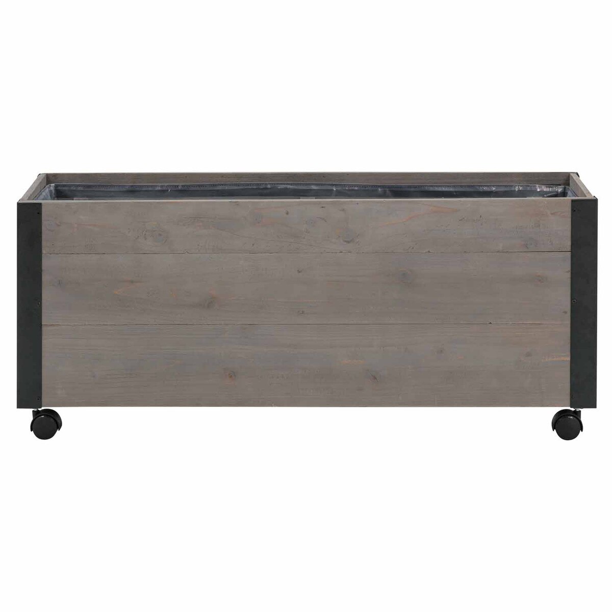 Recycled wood planter with casters