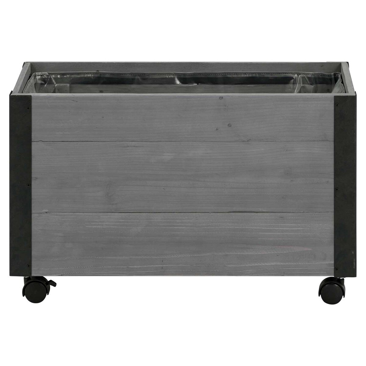 recycled wood planter with casters