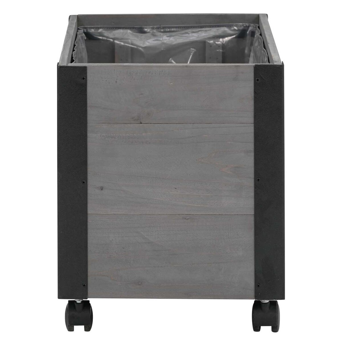 recycled wood planter with casters