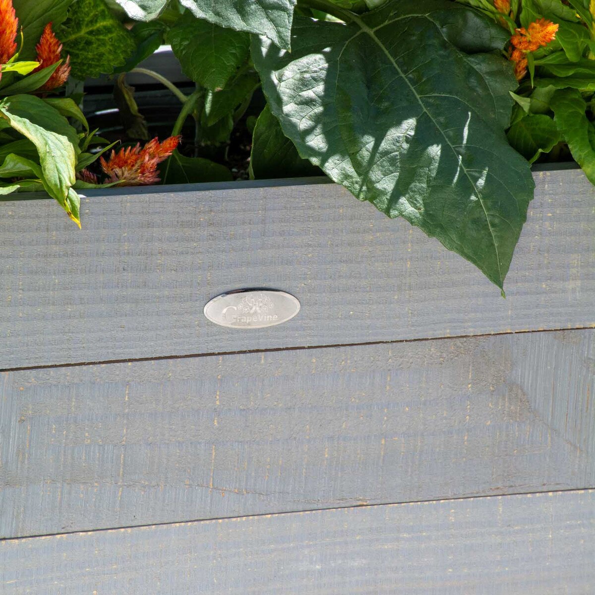 recycled wood planter with casters