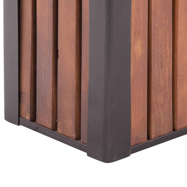 Rectangular slat wood planter