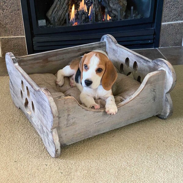 small wooden pet bed