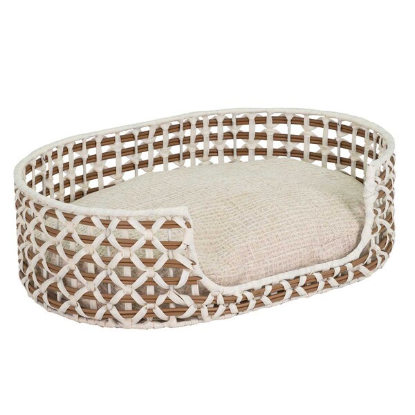 Oval Resin Wicker Pet Bed