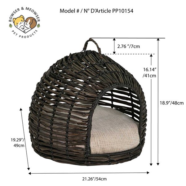 Round Resin Wicker Pet Bed