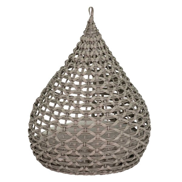 Resin wicker tear drop pet bed