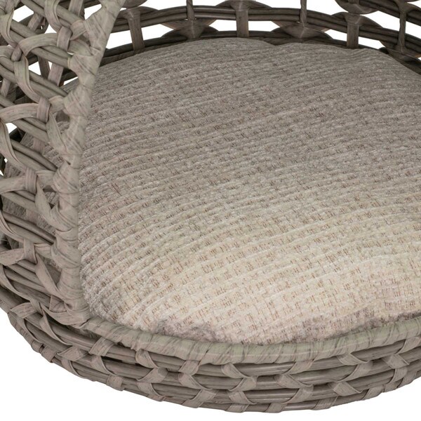 Resin wicker tear drop pet bed