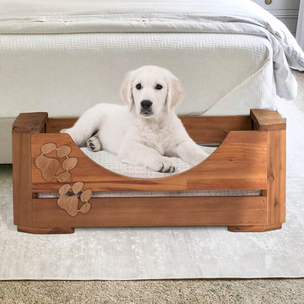 Eco-friendly wooden pet bed