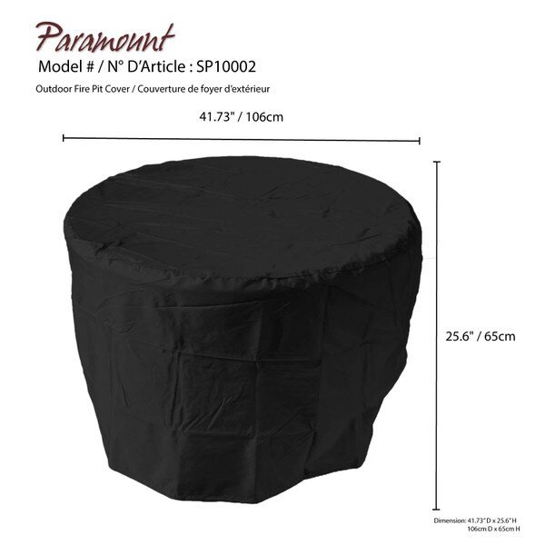 Black water-resistant firepit cover