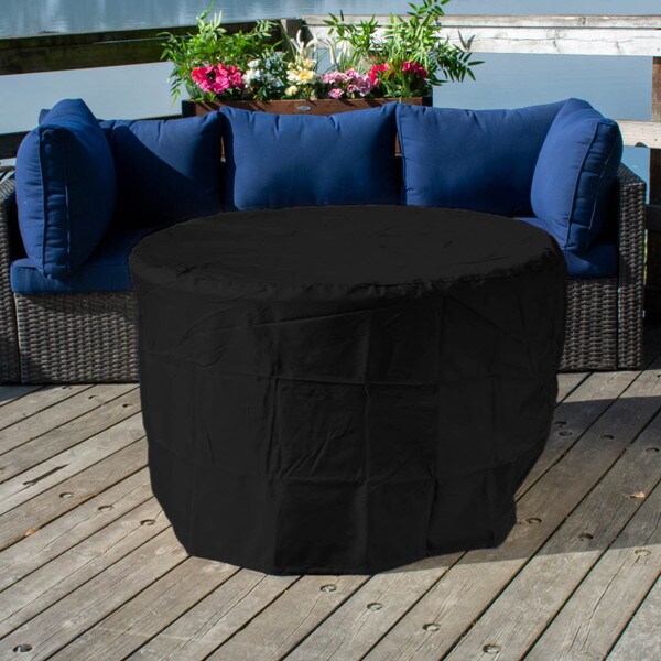 Black water-resistant firepit cover