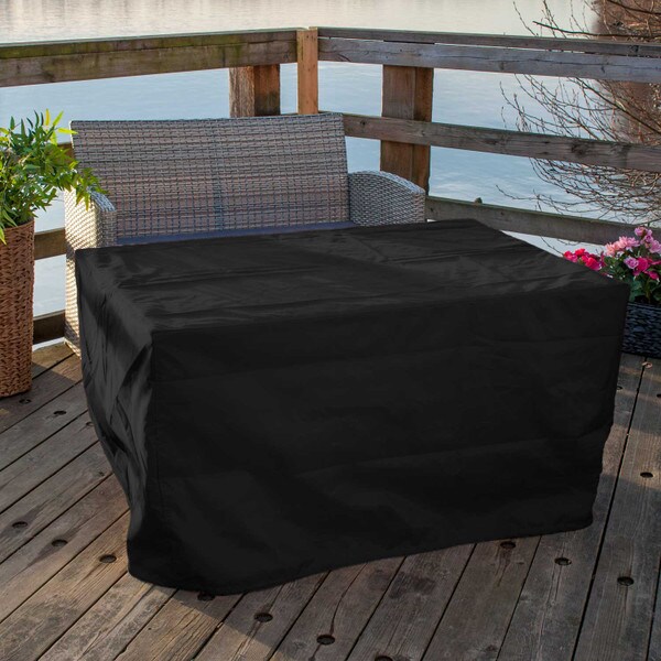 Black firepit water-resistant cover