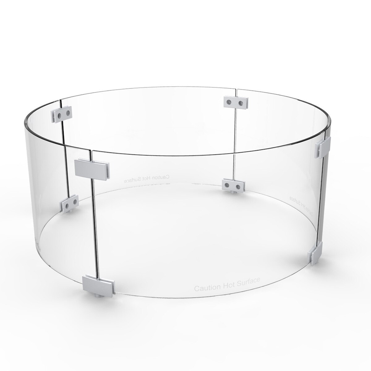 Round Glass fire pit windguard