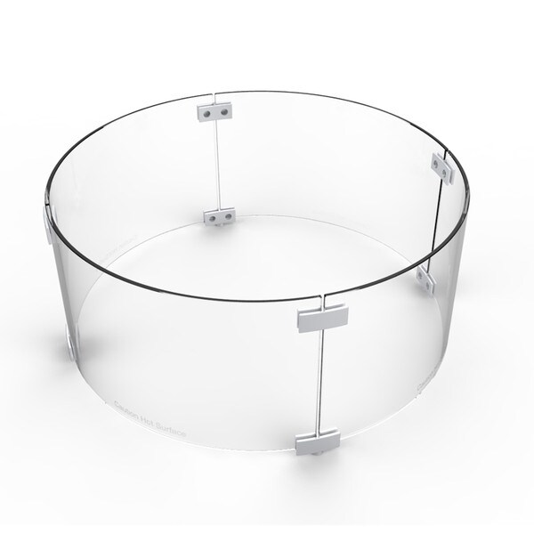 Round Glass fire pit windguard