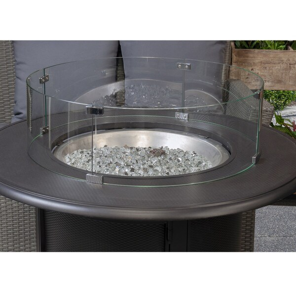 Glass fire pit windguard